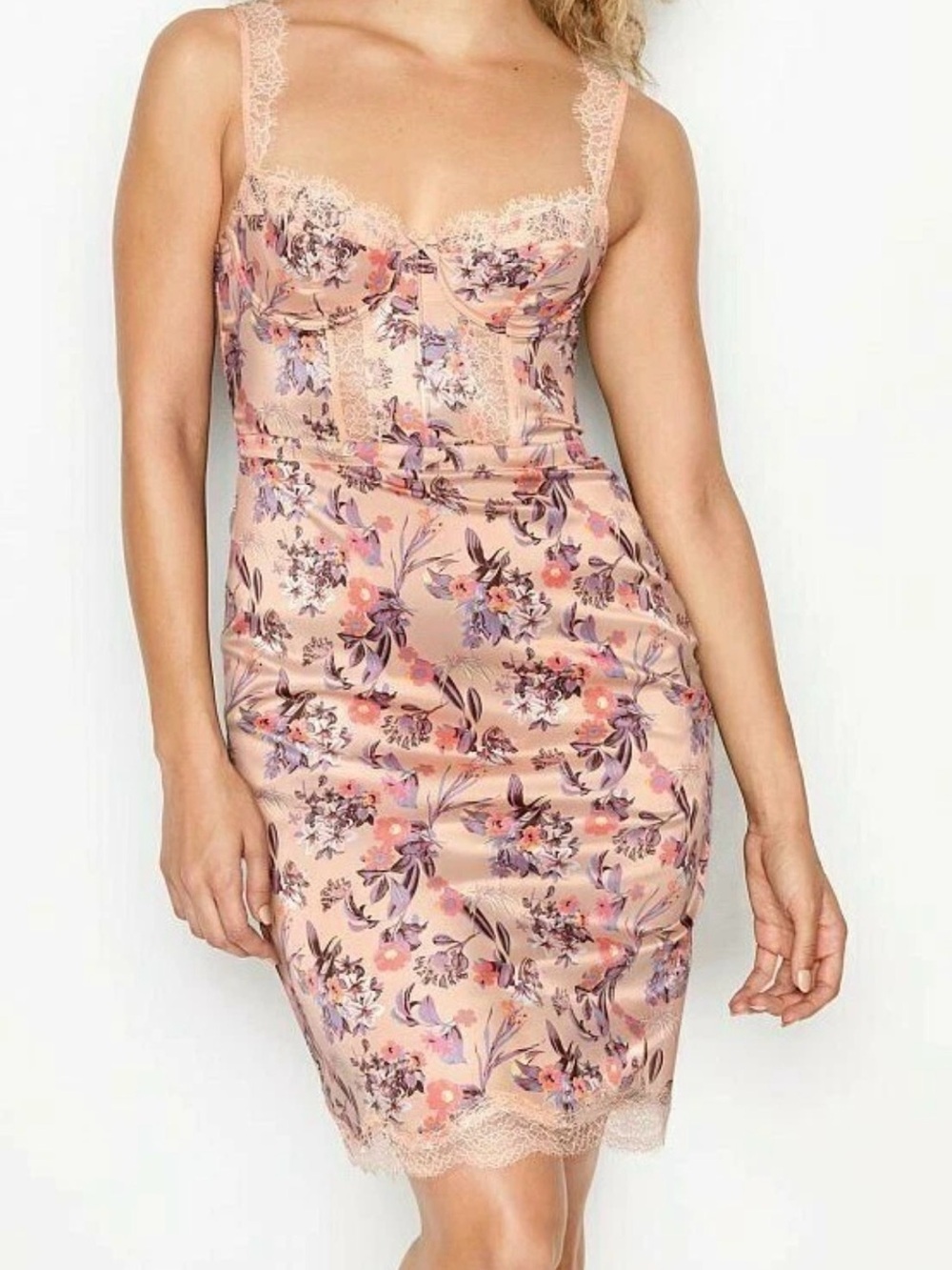 Size xs Women’s Victoria’ Secret Wicked Sayin Balconette Slip Dress Floral Lace